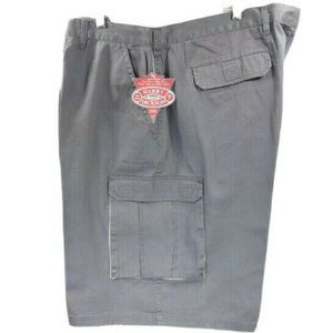 Harry Dickson Men's Gray Cargo Shorts 100% Cotton Size 52 x 12" Inseam